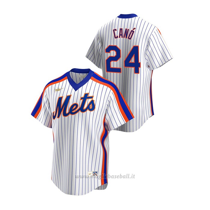 Maglia Baseball Uomo New York Mets Robinson Cano Cooperstown Collection Primera Bianco